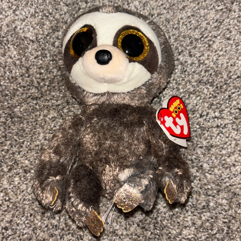 Ty Beanie Boos Dangler Sloth Plush Gray Stuffed Animal Toy 6" Tags NWT